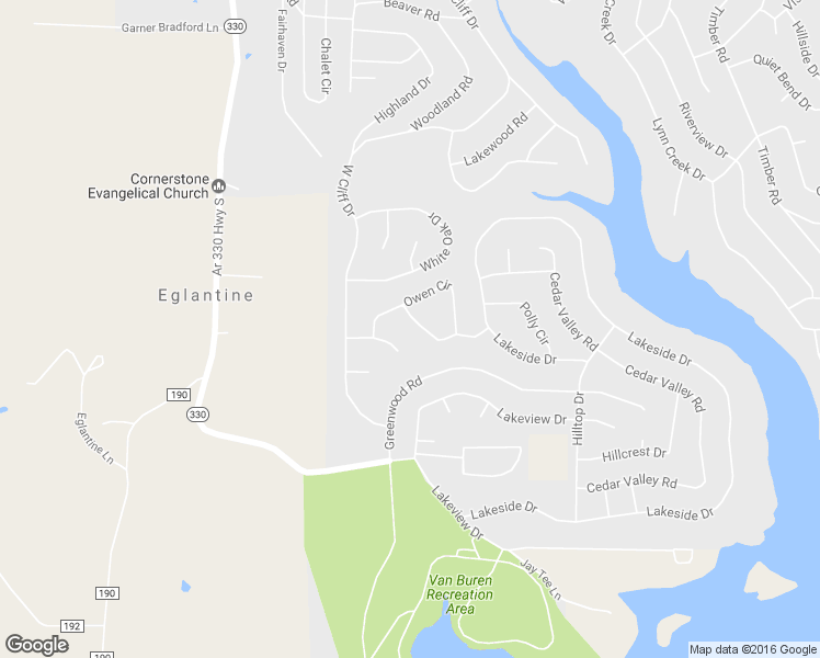 map of restaurants, bars, coffee shops, grocery stores, and more near 167 Owen Circle in Fairfield Bay