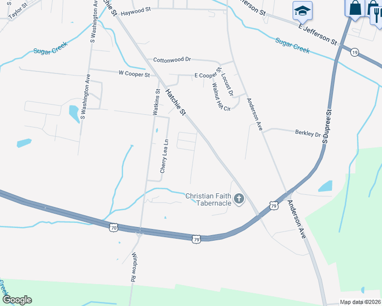 map of restaurants, bars, coffee shops, grocery stores, and more near 230 Channing Loop in Brownsville