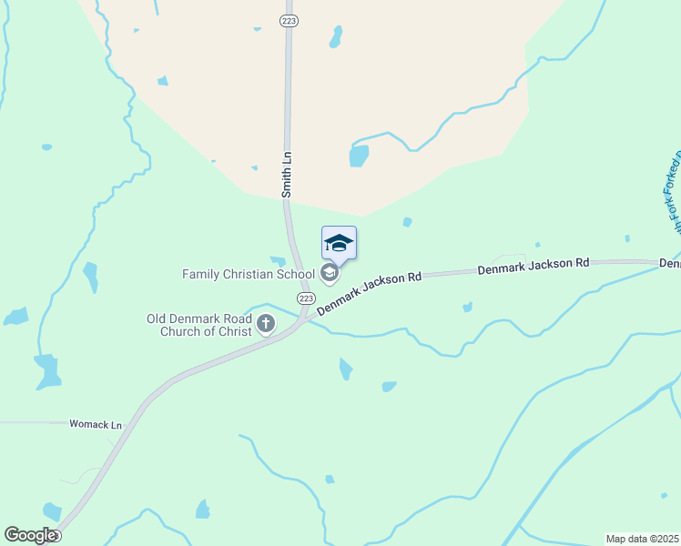 map of restaurants, bars, coffee shops, grocery stores, and more near 535 Denmark Jackson Road in Denmark