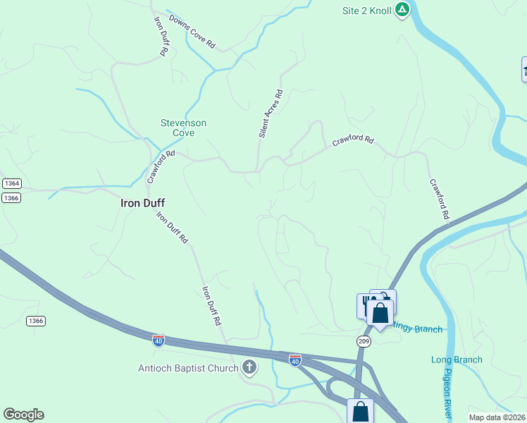 map of restaurants, bars, coffee shops, grocery stores, and more near 705 Woodbine Road in Waynesville