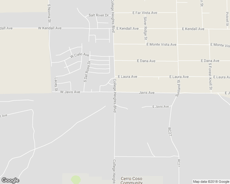 map of restaurants, bars, coffee shops, grocery stores, and more near Javis Avenue in Kern County
