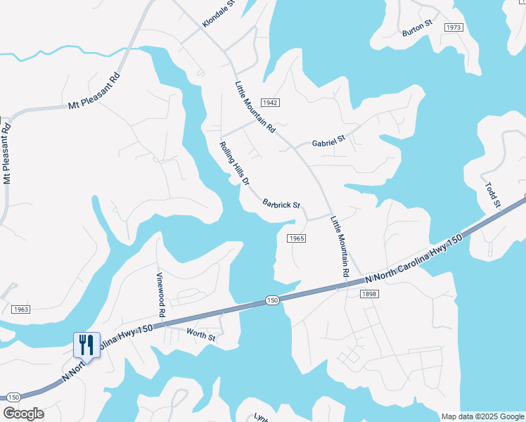 map of restaurants, bars, coffee shops, grocery stores, and more near 4111 Barbrick Street in Lake Norman of Catawba