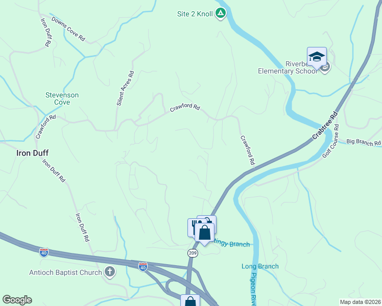 map of restaurants, bars, coffee shops, grocery stores, and more near 277 Mirah Lane in Waynesville