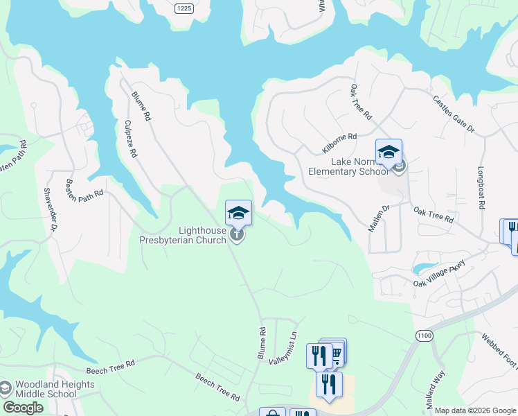map of restaurants, bars, coffee shops, grocery stores, and more near 291 Patternote Road in Mooresville