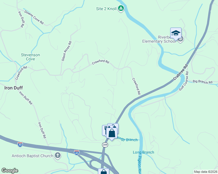 map of restaurants, bars, coffee shops, grocery stores, and more near 277 Mirah Lane in Waynesville