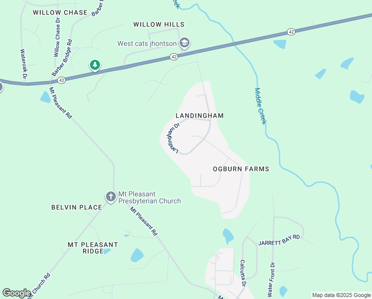 map of restaurants, bars, coffee shops, grocery stores, and more near 7016 Landingham Drive in Wake County