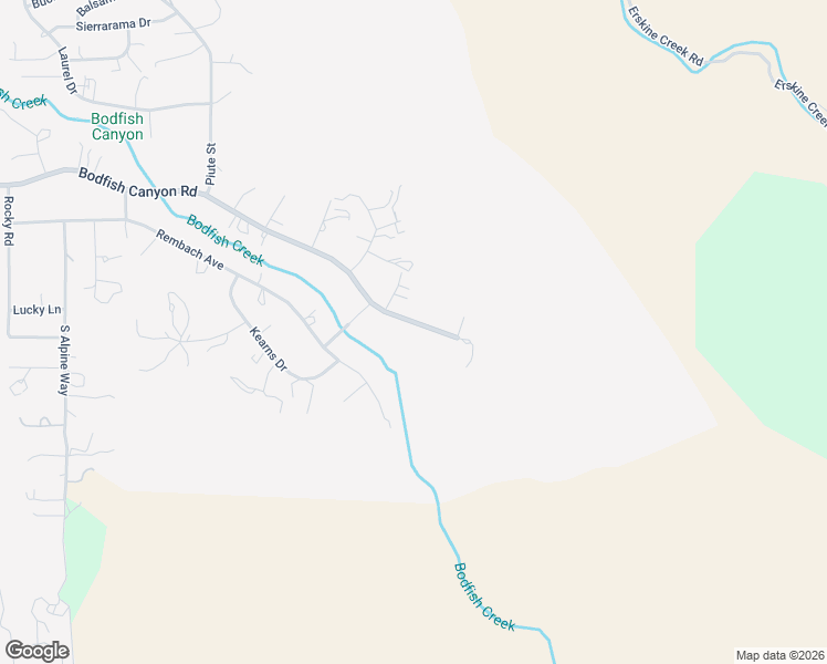 map of restaurants, bars, coffee shops, grocery stores, and more near 2740 Bodfish Canyon Road in Bodfish