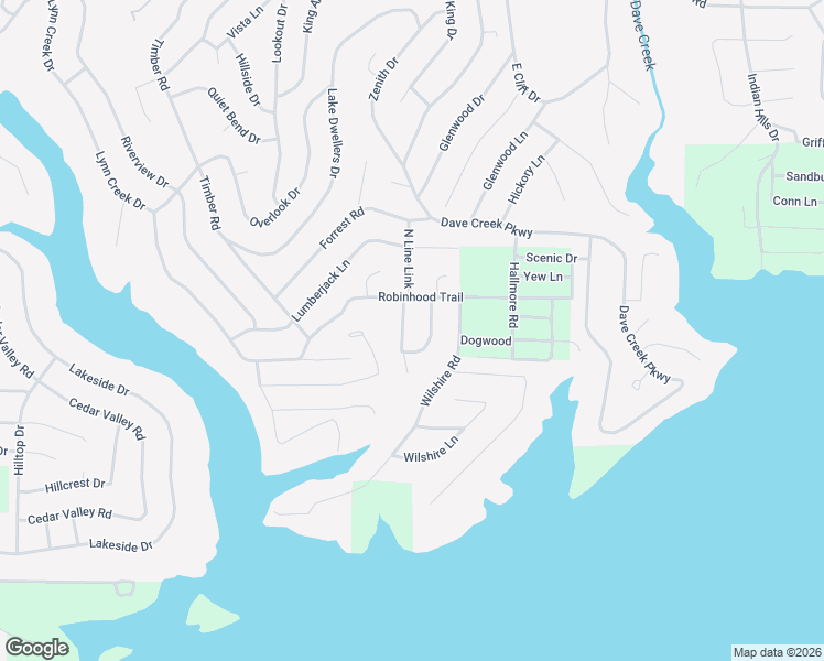 map of restaurants, bars, coffee shops, grocery stores, and more near 110 Robinhood Loop in Fairfield Bay