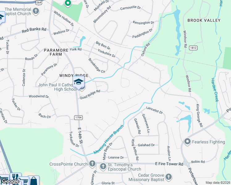 map of restaurants, bars, coffee shops, grocery stores, and more near 1985 Quail Ridge Road in Greenville