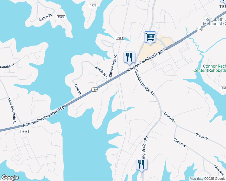 map of restaurants, bars, coffee shops, grocery stores, and more near 4194 Pointe Norman Drive in Sherrills Ford