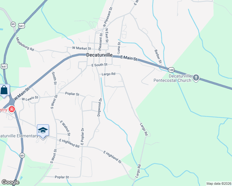 map of restaurants, bars, coffee shops, grocery stores, and more near 53 Elm St in Decaturville