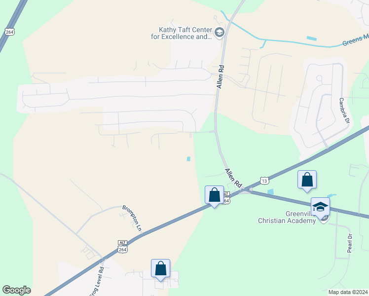 map of restaurants, bars, coffee shops, grocery stores, and more near 4117 Laurel Ridge Drive in Greenville
