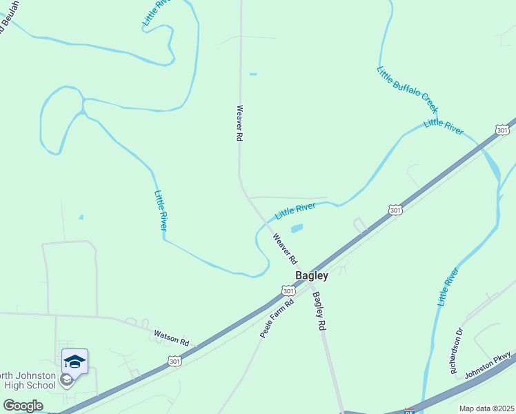 map of restaurants, bars, coffee shops, grocery stores, and more near 200 Weaver Road in Kenly