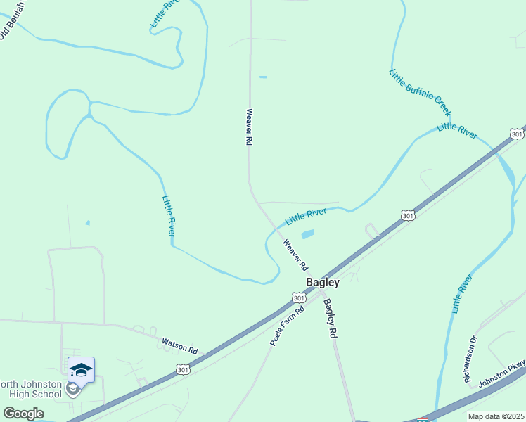 map of restaurants, bars, coffee shops, grocery stores, and more near 200 Weaver Road in Kenly