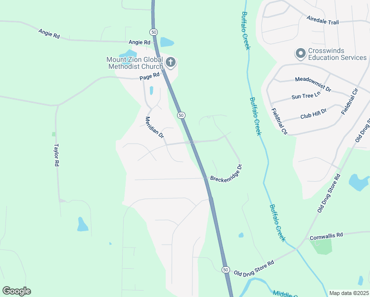 map of restaurants, bars, coffee shops, grocery stores, and more near 51 Montford Drive in Garner