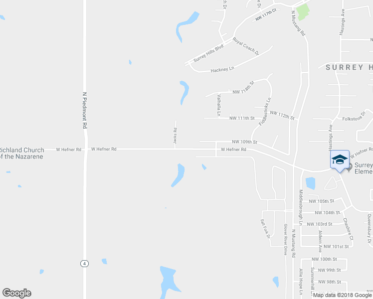 map of restaurants, bars, coffee shops, grocery stores, and more near 11814 West Hefner Road in Yukon