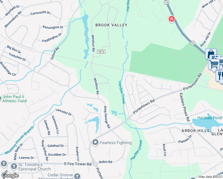 map of restaurants, bars, coffee shops, grocery stores, and more near 321 Scottish Court in Greenville