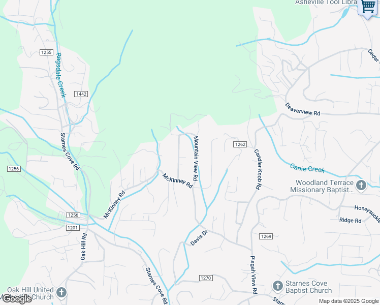 map of restaurants, bars, coffee shops, grocery stores, and more near 40 Mountain View Road in Asheville