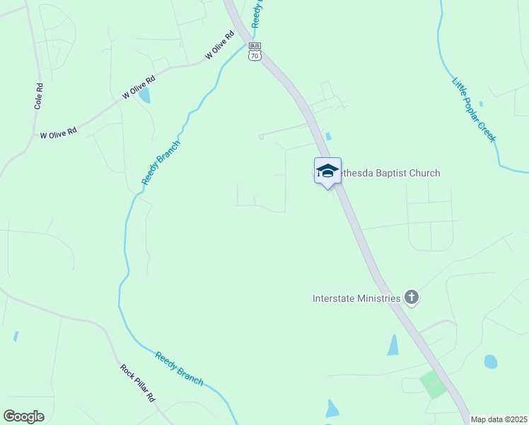 map of restaurants, bars, coffee shops, grocery stores, and more near 101 Flying Point Lane in Clayton