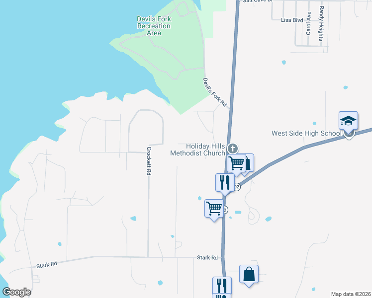 map of restaurants, bars, coffee shops, grocery stores, and more near in Greers Ferry