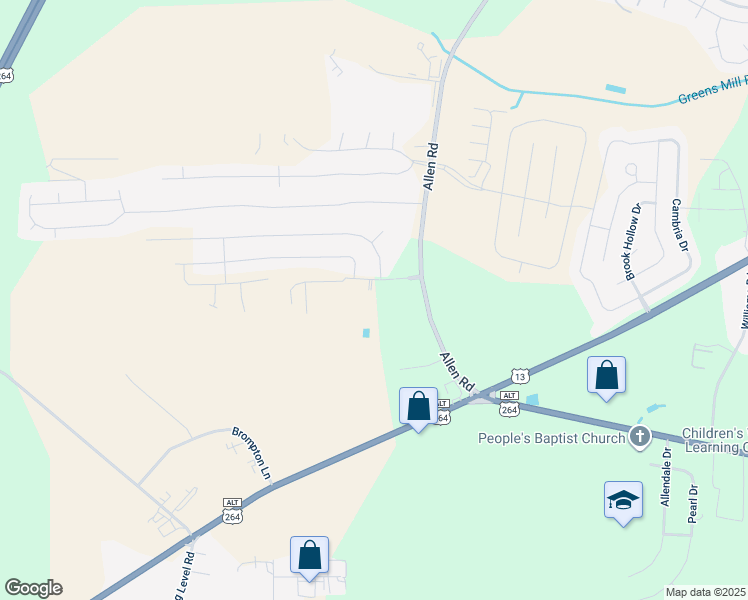 map of restaurants, bars, coffee shops, grocery stores, and more near 2200 Sweet Bay Drive. in Greenville