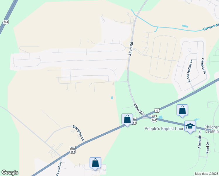 map of restaurants, bars, coffee shops, grocery stores, and more near 2200 Sweet Bay Drive. in Greenville