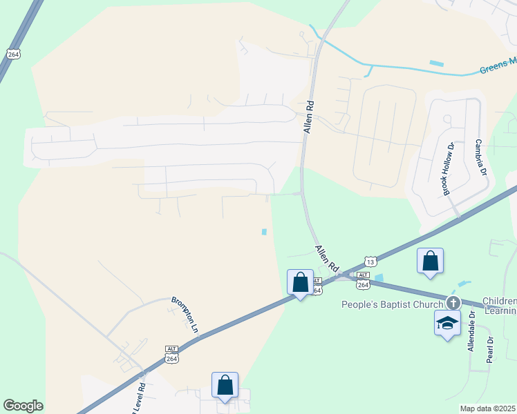 map of restaurants, bars, coffee shops, grocery stores, and more near 2200 Sweet Bay Drive. in Greenville