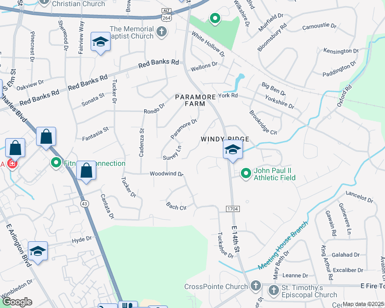 map of restaurants, bars, coffee shops, grocery stores, and more near 89 Barnes Street in Greenville