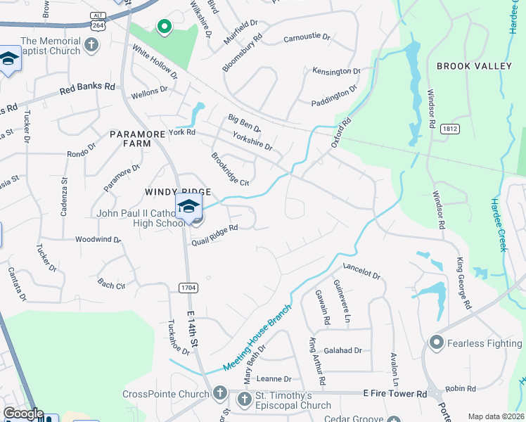 map of restaurants, bars, coffee shops, grocery stores, and more near 1985 Quail Ridge Road in Greenville