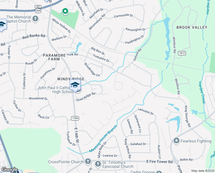 map of restaurants, bars, coffee shops, grocery stores, and more near 1985 Quail Ridge Road in Greenville
