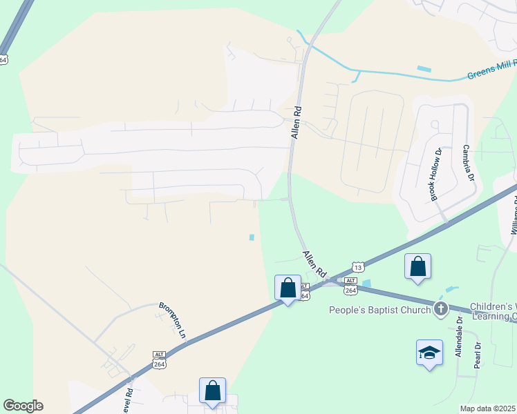 map of restaurants, bars, coffee shops, grocery stores, and more near 2200 Sweet Bay Drive. in Greenville