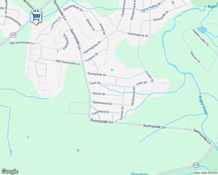 map of restaurants, bars, coffee shops, grocery stores, and more near 1426 Harris Street in Columbia