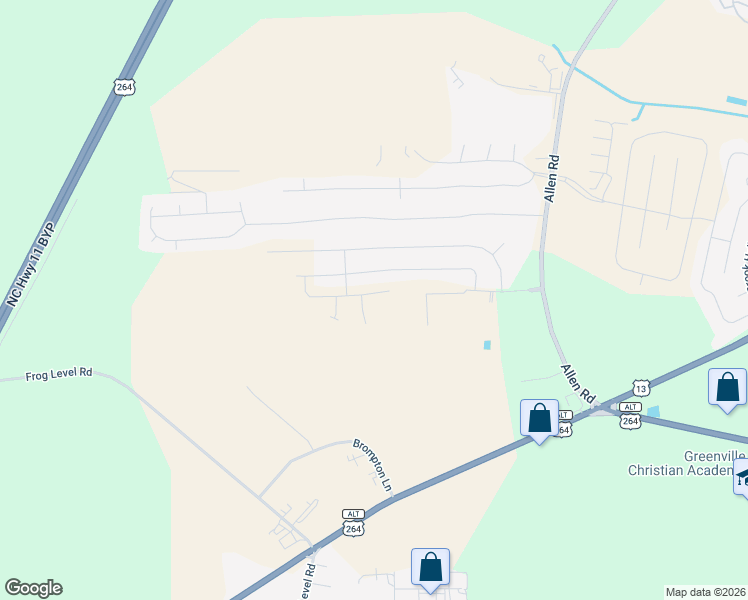 map of restaurants, bars, coffee shops, grocery stores, and more near 2400 Allen Road in Greenville