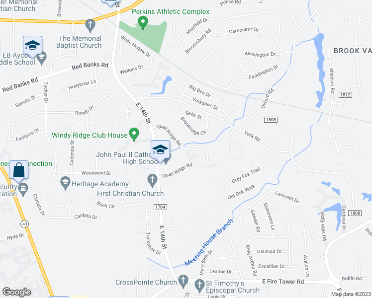 map of restaurants, bars, coffee shops, grocery stores, and more near 1911 Quail Ridge Road in Greenville