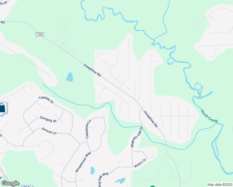 map of restaurants, bars, coffee shops, grocery stores, and more near Oak Branch Trail in Johnston County