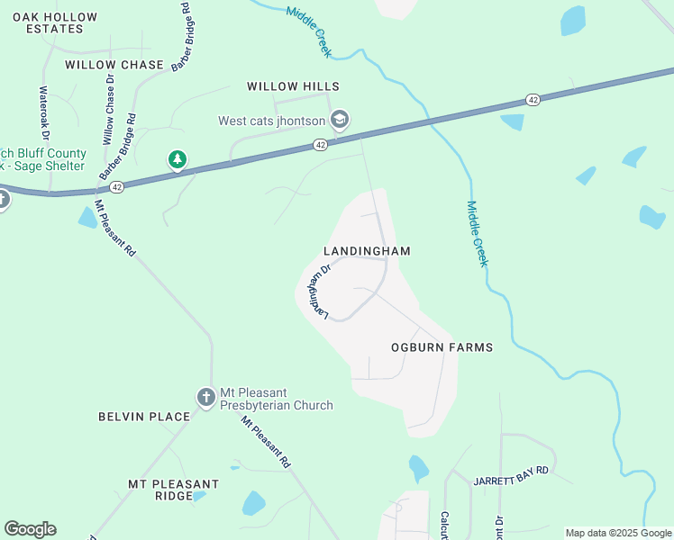 map of restaurants, bars, coffee shops, grocery stores, and more near 7069 Landingham Drive in Wake County