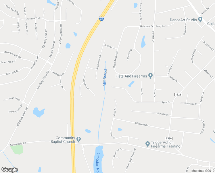 map of restaurants, bars, coffee shops, grocery stores, and more near 199 Rynal Drive in Garner