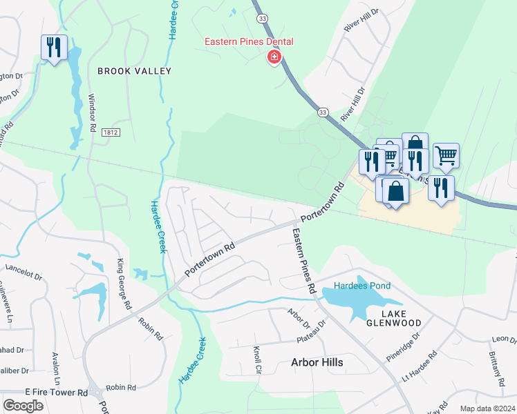 map of restaurants, bars, coffee shops, grocery stores, and more near 1401 A Victorious Place in Greenville