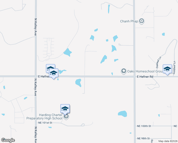 map of restaurants, bars, coffee shops, grocery stores, and more near 1401 East Hefner Road in Oklahoma City