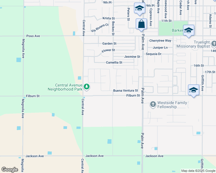 map of restaurants, bars, coffee shops, grocery stores, and more near 1877 Laguna Niguel Avenue in Wasco
