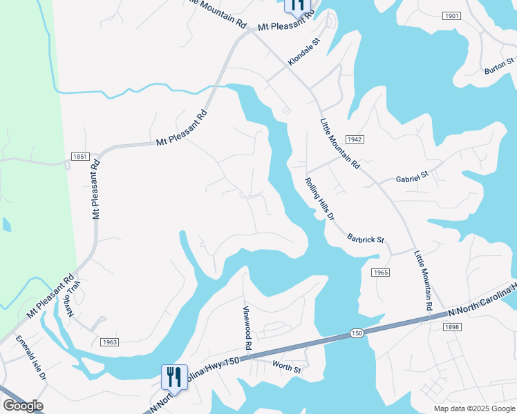 map of restaurants, bars, coffee shops, grocery stores, and more near 4140 Trailwood Drive in Lake Norman of Catawba