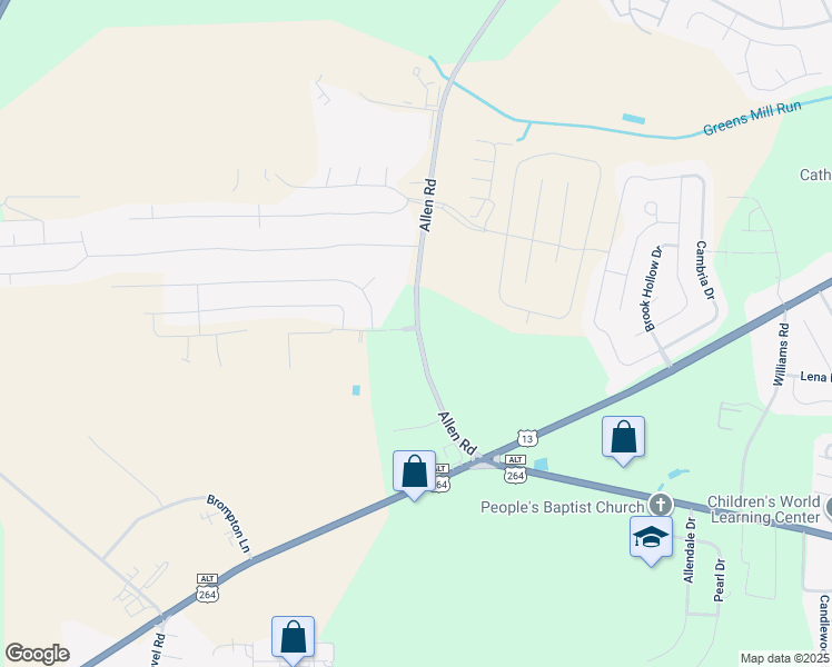 map of restaurants, bars, coffee shops, grocery stores, and more near 2321 Laurel Ridge Drive in Greenville