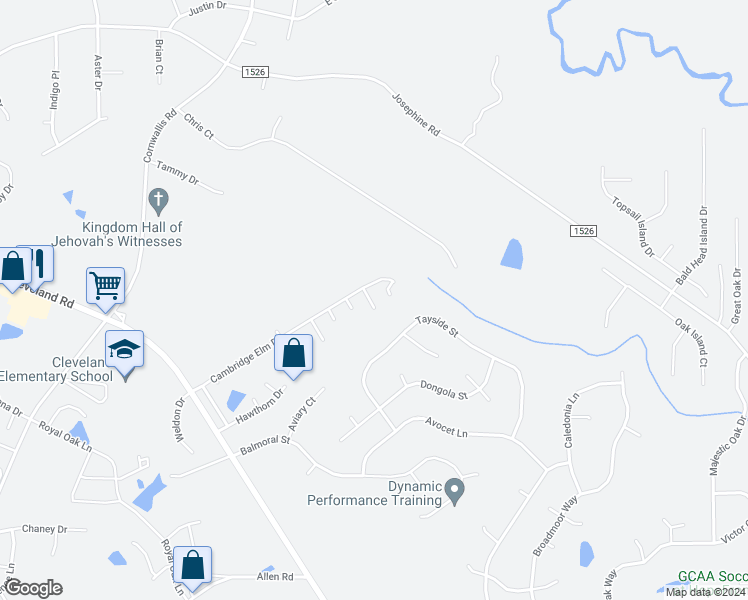 map of restaurants, bars, coffee shops, grocery stores, and more near 121 Gatwick Court in Clayton