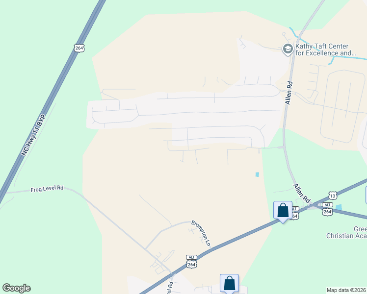 map of restaurants, bars, coffee shops, grocery stores, and more near 2251 Sweet Bay Drive. in Greenville