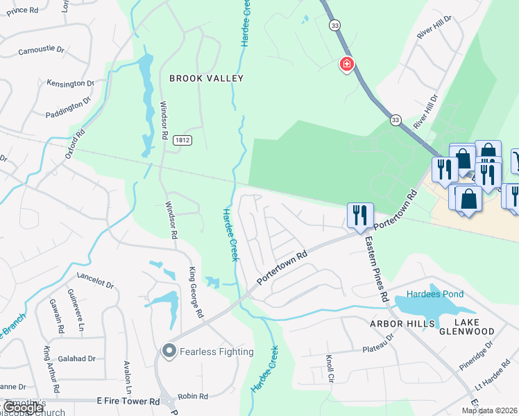 map of restaurants, bars, coffee shops, grocery stores, and more near 3603 Rose Road in Greenville