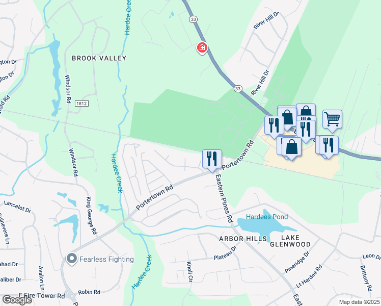 map of restaurants, bars, coffee shops, grocery stores, and more near 1401 A Victorious Place in Greenville