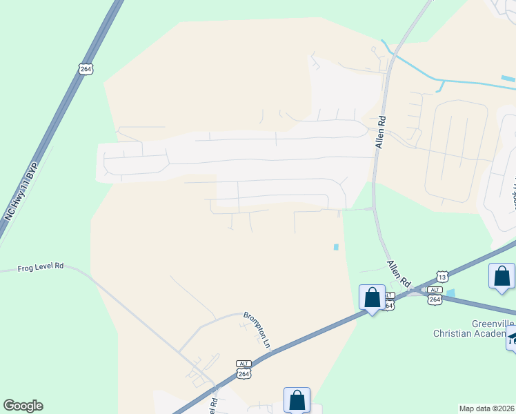 map of restaurants, bars, coffee shops, grocery stores, and more near 2241 Sweet Bay Drive. in Greenville