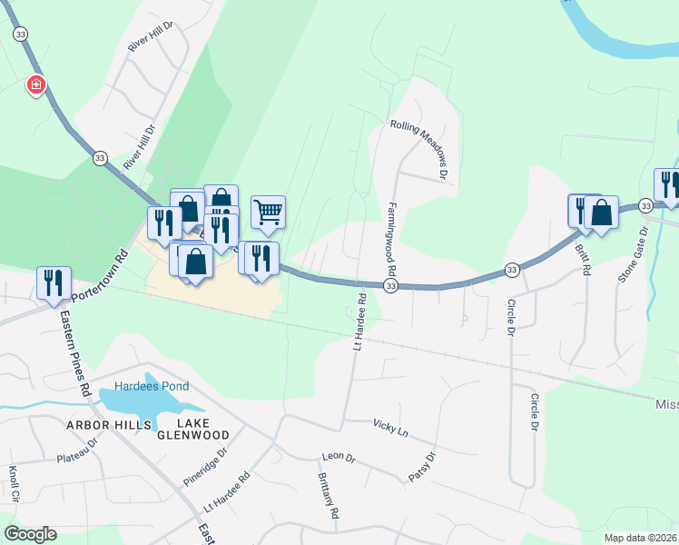 map of restaurants, bars, coffee shops, grocery stores, and more near 4661 East 10th Street in Greenville