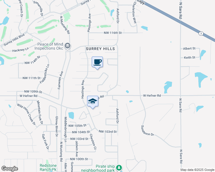 map of restaurants, bars, coffee shops, grocery stores, and more near 11065 Folkstone Drive in Yukon