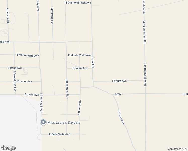 map of restaurants, bars, coffee shops, grocery stores, and more near 2360 Lumill Street in Ridgecrest